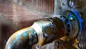 Water pipes burst in the street